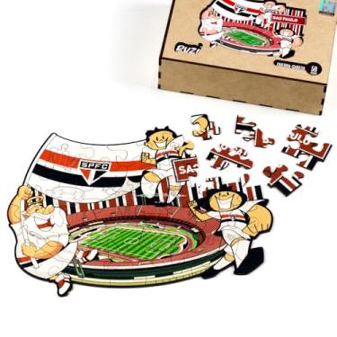 Imagem de Quebra-cabeça São Paulo FC Kids 50 Peças De Madeira - Puzi (Com Peças Especiais)