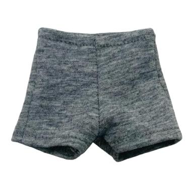 Imagem de YIJU Shorts de treino para boneca 1/6, fantasia de boneca em miniatura, vestimenta casual, mini calças curtas da moda para bonecos de ação de 12'', Cinza