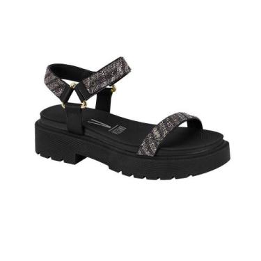 Imagem de Sandalia vizzano plataforma strass ref 6499.103.27030, 35, Preto