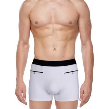 Imagem de Calcinha De Bolso Masculina Cueca Boxer Bolso Oculto Secreto Roupa Interior De Viagem Com Bolso Frontal Secreto, Style1, XXL