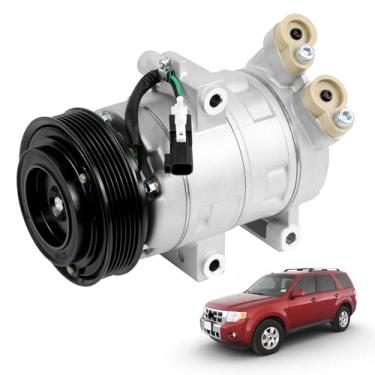 Imagem de Compressor de ar condicionado AC com embreagem, compatível com Ford Escape 2008-2012, compatível com Mercury Mariner 2007-2011 3.0L V6 Replace 9L8Z-19703-A 9L8Z19703A