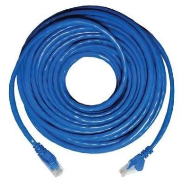 Imagem de Cabo De Rede Exbom Patch Cord Ethernet Lan Rj45 Cat5e Utp 30 Metros Azul