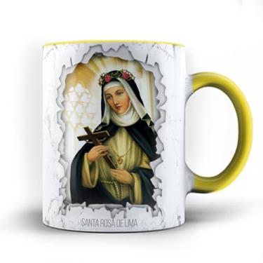 Imagem de Caneca xicara Fé Católica Santa Rosa de Lima 25 (Branca)