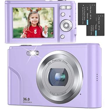 Imagem de DUOCH Câmera digital de 36 MP HD 1080p para crianças, pequena câmera de vídeo com cartão de memória de 32 GB, zoom digital de 16x, mini câmera compacta portátil para crianças adolescentes iniciantes