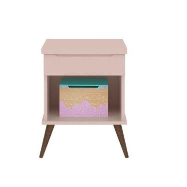 Imagem de Mesa de Apoio Pés Palito Retrô Alice 100% MDF Branco - Bela Móveis - P