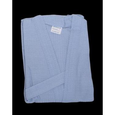 Imagem de Roupão Piquê Adulto 100% Algodão Briza Azul (5008) Tam G