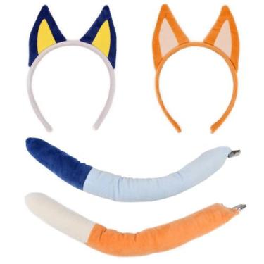 Imagem de Conjunto de orelhas e rabo de cachorro HODRME para festa
