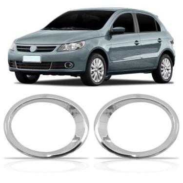 Imagem de Par Aplique Moldura Farol De Milha Auxiliar Gol Voyage Saveiro G5 2009