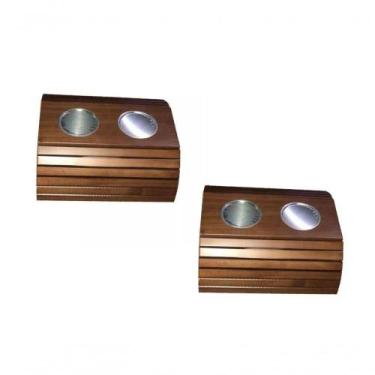 Imagem de Kit 02un Esteira Braço De Sofá Porta Copo Alumínio Madeira - MA SORPRE