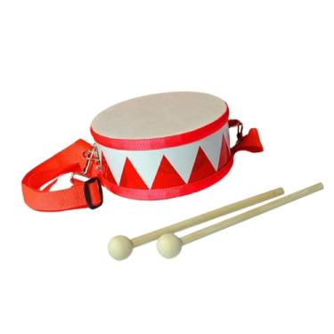 Imagem de Fenteer Caixa de 6 polegadas, brinquedo musical educativo com baquetas, acessórios, instrumento de percussão para crianças, adolescentes e iniciantes, Vermelho