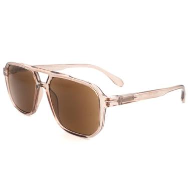 Imagem de SOPHILY Óculos De Sol Square Reader Para Homens E Mulheres, Leitura Com Lentes Integrais Ponte Dupla, Uv400, Dirigir Ao Ar Livre, Armação Marrom Transparente + Lente, +1,75