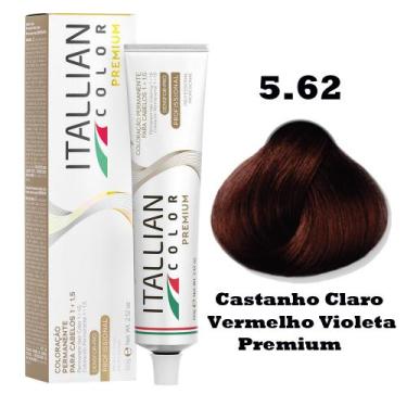 Imagem de Coloração Itallian Premium Castanho Claro Vermelho Violeta 5.62 - 60g