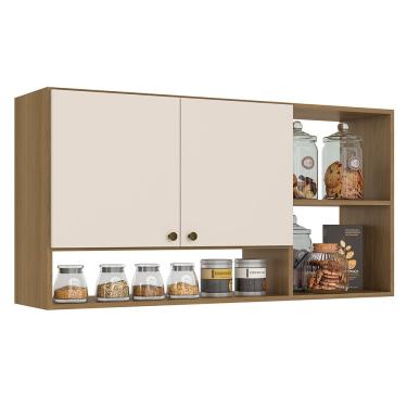 Imagem de Armário Aéreo Leticia 120cm 2 Portas THB - Nature/Offwhite