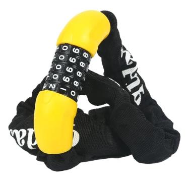 Imagem de Qudas Cadeado de bicicleta de marca alemã: Cadeado de corrente de bicicleta antifurto de combinação de 5 dígitos de alta segurança - trava de bicicleta sem chave resistente de 1 m para bicicleta