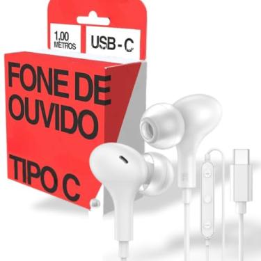 Imagem de Fone de Ouvido com Fio Entrada Tipo C USB Para Samsung Galaxy Android Motorola LG JBL Xiaomi Redmi Phillips Infinix Asus ZTE Apple AKG Smartphone Redução de Ruído Qualidade Premium (Branco)