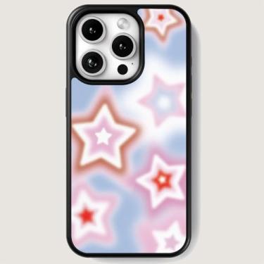 Imagem de Capa de telefone para iPhone 16 Pro - bonita, moderna, estética, padrão de designer, proteção rígida - serve para Apple iPhone 16 Pro capa para mulheres e homens (estrela, iPhone 16 Pro)