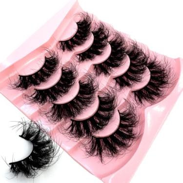 Imagem de HBZGTLAD 5 pares de cílios falsos de vison 10D de 25 mm a granel cílios postiços naturais macios grossos dramáticos cílios sintéticos ferramentas de maquiagem atacado (QD-2)