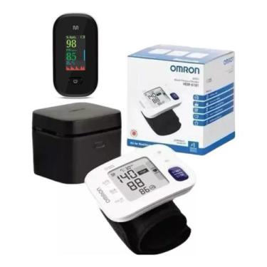 Imagem de Kit Oximetro De Dedo + Aparelho De Medir Pressão Pulso Omron
