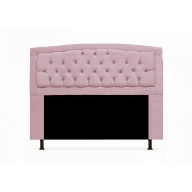 Imagem de Cabeceira Estofada Geovana Para Cama Box Queen 160 cm Suede Rosa Bebe - LM DECOR