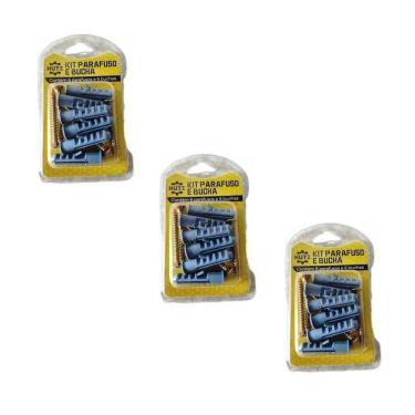 Imagem de Kit 18 Unidades Parafusos Reforçado E 18 Buchas Fixação