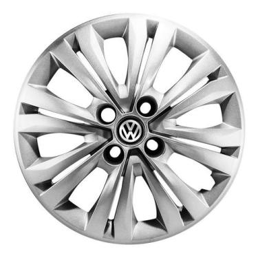 Imagem de Calota Aro 15 Vw Gol G7 2017 2018 Prata + Emblema - GFM