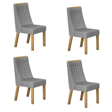 Imagem de Conjunto 4 Cadeiras para Sala de Jantar Luna Prata