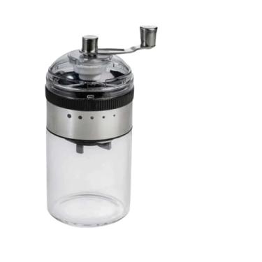 Imagem de Moedor Café Manual Profissional Grãos Moinho Cerâmica Ajustável Inox Vidro Portátil