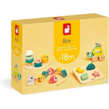 Imagem de Caixa Educativa Janod Box Brinquedo Infantil De Madeira Sensorial Para Crianças +18 Meses