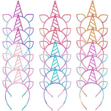 Imagem de Bandanas de unicórnio URSKYTOUS para meninas, festa de aniversário, 18