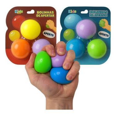 Imagem de Kit 3 Bolinhas De Apertar Squish Antistress Colorido Fidget - dute toy