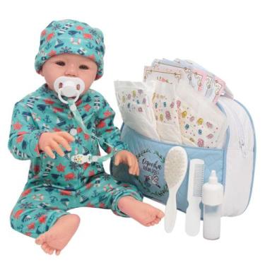 Imagem de Boneco Reborn Realista Menino Corpo Silicone Pode Banho - Cegonha Rebo