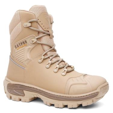 Imagem de Bota Masculina Adventure Couro Legitimo Cano Alto Coturno de Segurança