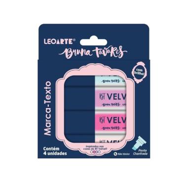 Imagem de Pincel marca texto com brilho Bruna Tavares 4 cores Leonora