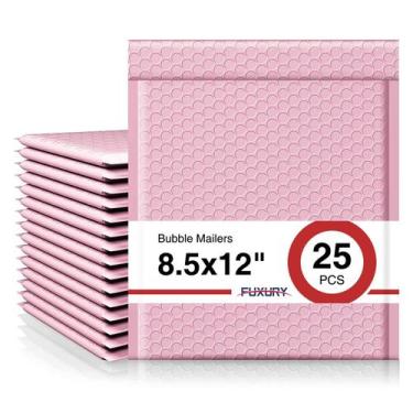 Imagem de Bubble Mailer Fuxury 8,5 x 12 cm rosa claro 2 Poly, pacote com 25