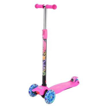 Imagem de Patinete Radical 3 Rodas New Plus Rosa Com Led - Dm Toys