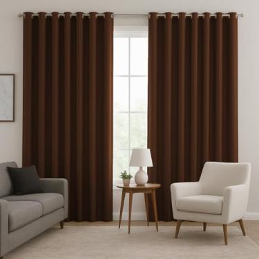 Imagem de Cortina De Tecido Blackout Janela Grande 4,00 x 2,80 Para Sala Quarto Escritório (TABACO)