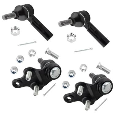 Imagem de WEDOAUTO 2 peças de juntas esféricas inferiores dianteiras + 2 peças de elos de extremidade de haste de direção externos dianteiros adequados para Lexus ES300 92-01, RX300 99-03, Toyota Camry 92-01,