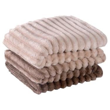 Imagem de Cobertor Queen 2.40x2.20 Flannel - Manta Microfibra Aveludada, Toque Macio, Alta Gramatura para Casal(Fluffy - Cappuccino)