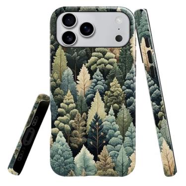 Imagem de heindiy Compatível com iPhone 17 Pro Max, capa brilhante, proteção total, à prova de choque, anti-arranhões, capa de TPU, capas para homem mulher - Natal exuberante coníferas