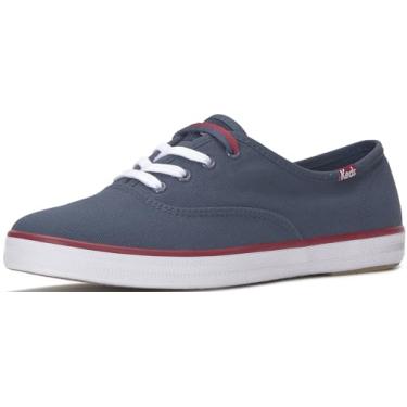 Imagem de Keds Tênis feminino Champion de lona com cadarço, Lona azul marinho/vermelha, 34