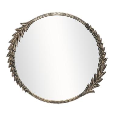 Imagem de IPOUF Espelho de parede redondo vintage, espelho decorativo de 71 cm com moldura de metal, preto antigo