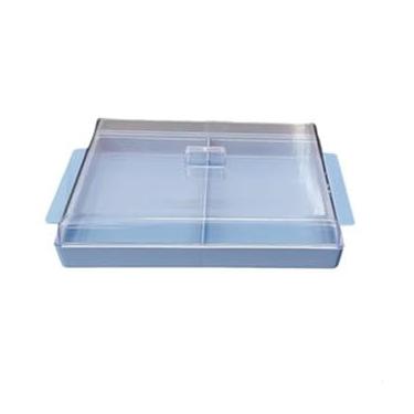 Imagem de Organizador de Frios com Tampa e Divisórias Duplas para Geladeira (ESCOLHA SUA COR) (AZUL)