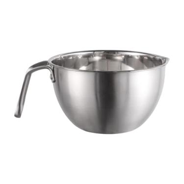 Imagem de KiBcsLic Pote de fusão de aço inoxidável confortável com alça tigela de mistura simples de aço inoxidável para derreter chocolate para queijo doce