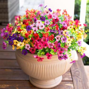 Imagem de Decoração de flores artificiais de plantas artificiais 12 pacotes Dais