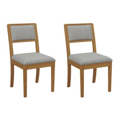 Imagem de Kit 2 Cadeiras De Cozinha Alice 2cmm003ca Premium Madeira Maciça 2 Un Carvalho-linho Cinza - Kappesberg