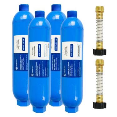 Imagem de Filtro de água Hourleey RV Inline com protetor de mangueira, pacote co