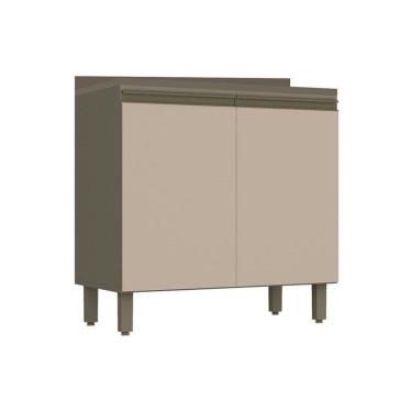 Imagem de Módulo Cozinha Henn Connect Balcão 2 Portas C/tampo Duna/cristal