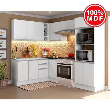 Imagem de Cozinha Completa Acordes Glamy Branco MDF Canto Madesa
