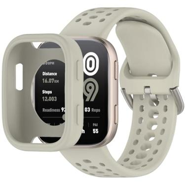 Imagem de QHBAMD Pulseira de silicone para relógio Amazfit Bip 6 A2435 – capa de TPU macio, respirável, impermeável, com fecho seguro, para academia, corrida o dia todo