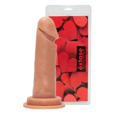 Imagem de Prótese Maciça Com Ventosa 16,5 X 3,5Cm Dildo Pênis Realista Conforto Versátil MVN05 (CHOCOLATE)